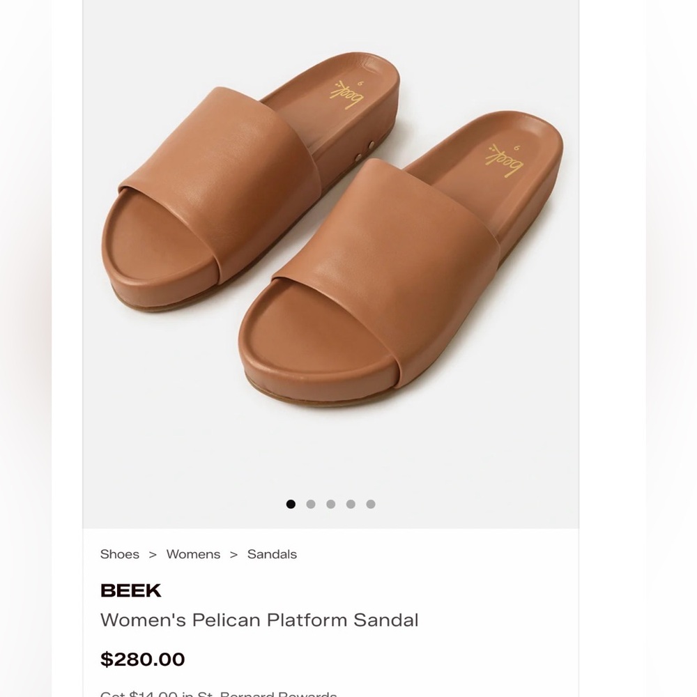 beek Women's Pelican Slide Sandals - very good condition minimal signs of wear
